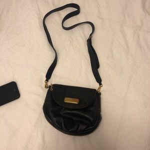 Black Marc Jacobs cross body bag. Black leather